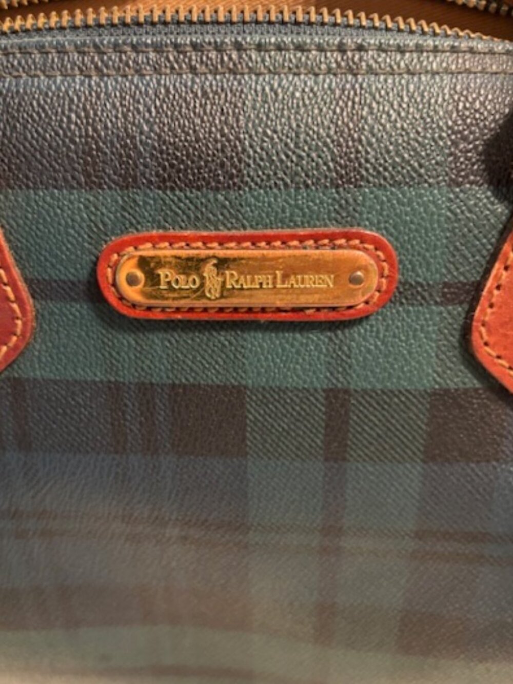 Polo Ralph Lauren Blackwatch Tartan Boston Bag-Vintage 💚💙GREEN / NAVY - Picture 11 of 13